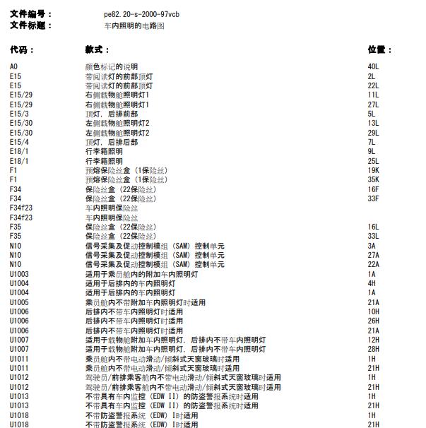 2012年奔驰唯雅诺车内照明电路图.