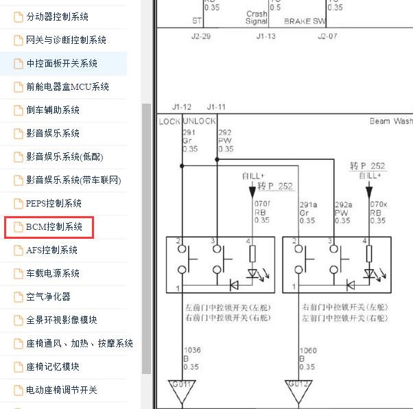 2017-2018年哈弗H8中控门锁电路图