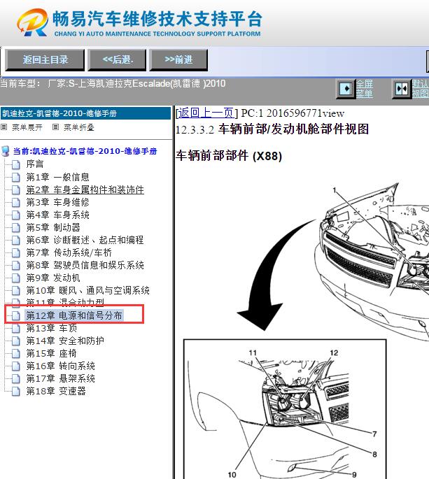 2010年凯迪拉克凯雷德全车元件位置