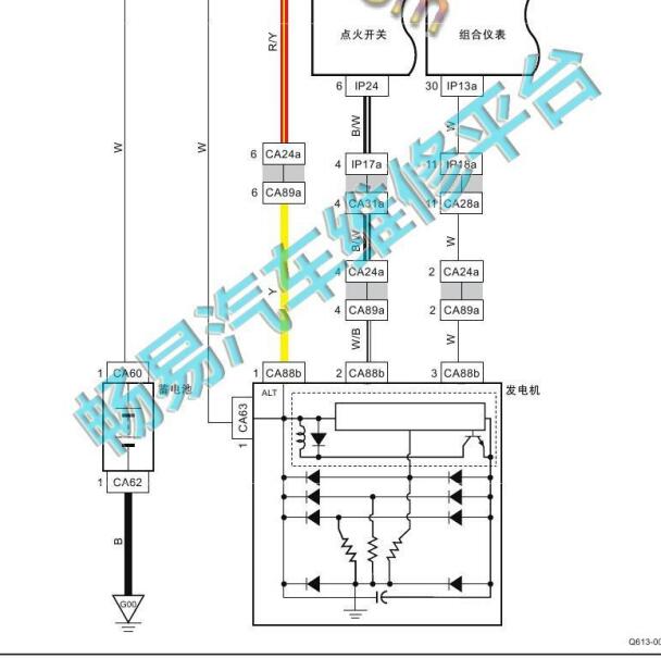 2017年猎豹Q6发电机电路图及4G63S4T发动机针脚资料