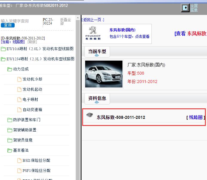 2011-2012年东风标致-508 线路图
