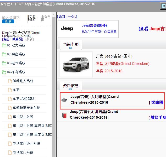 2015-2016年Jeep(吉普)-大切诺基(Grand Cherokee) 全车电路图