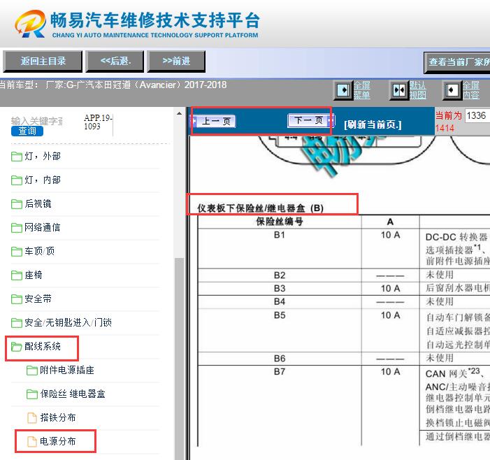 2017-2018年广汽本田冠道保险丝继电器资料