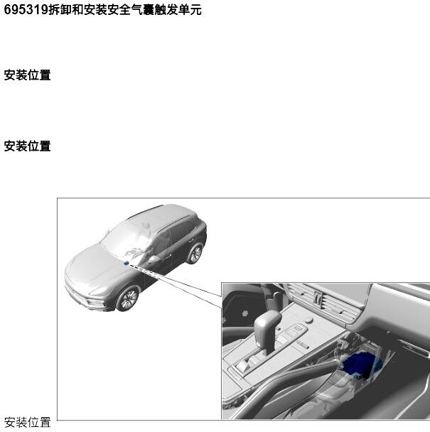 2021年保时捷卡宴气囊触发器电路图及位置