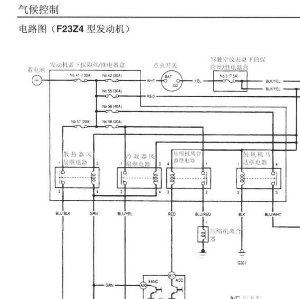 2002年本田奥德赛空调电路图和针脚资料
