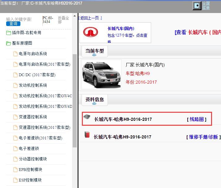 长城汽车-哈弗H9-2016-2017[ 线路图 ]