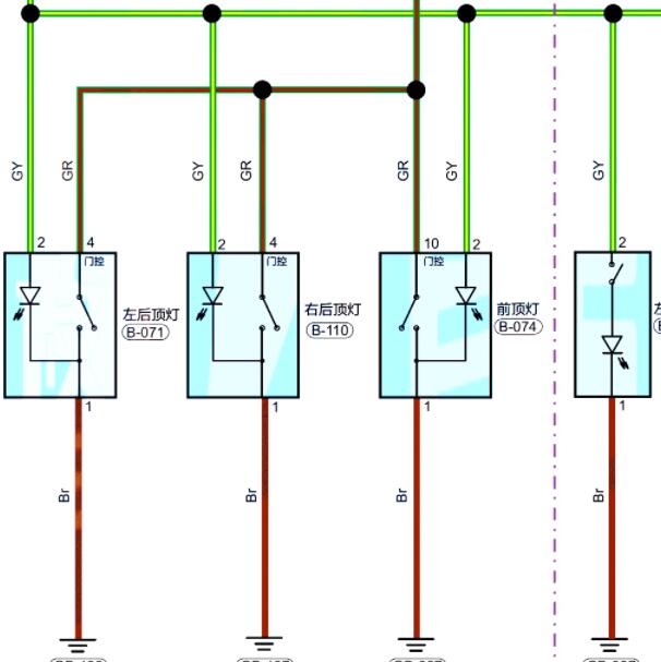 2023年奇瑞星途摇光 顶灯电路图.