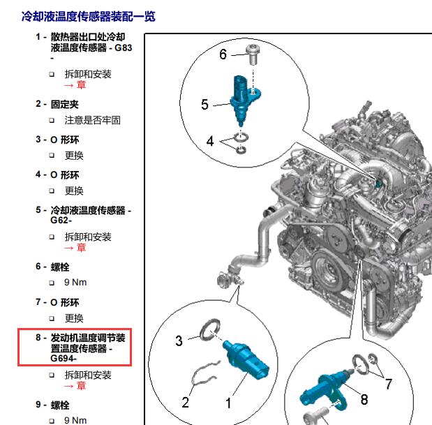 2011年大众途锐节温器位置