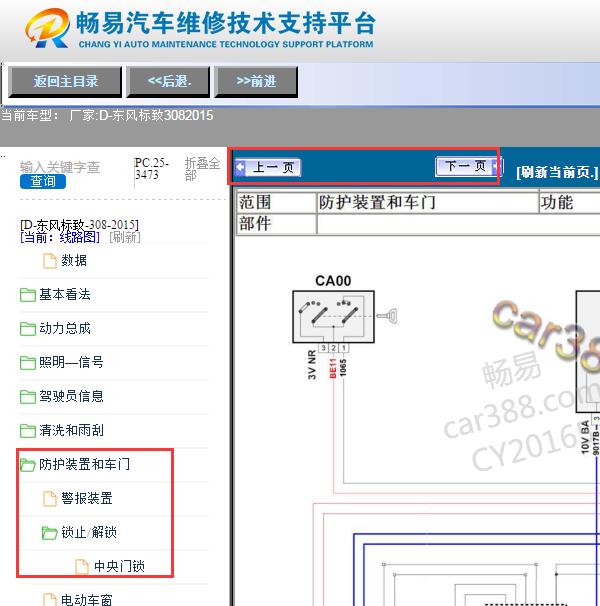 2015年标致308防盗系统电路图