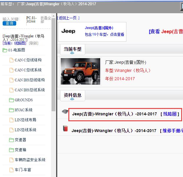 2014-2017年Jeep(吉普)-Wrangler（牧马人）电路图