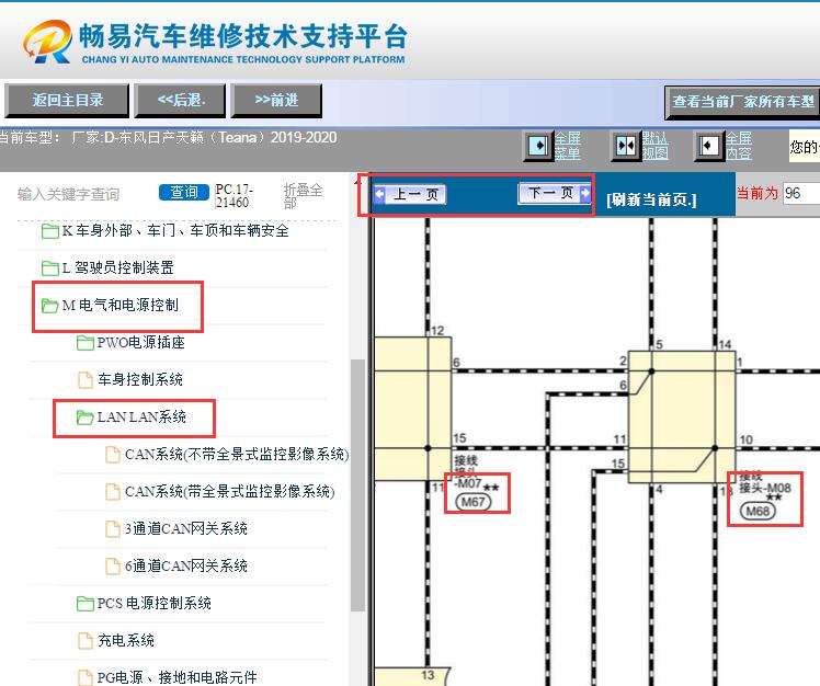 2019-2020年日产天籁网络通讯电路图