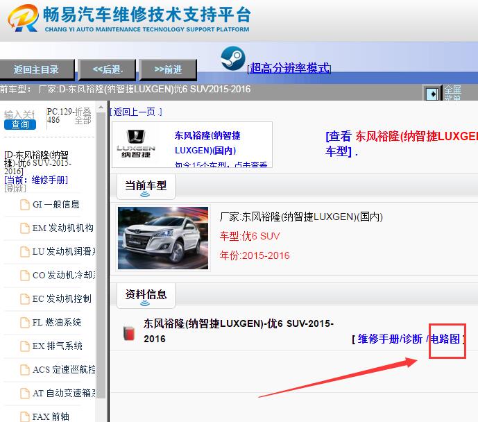 2015年纳智捷优6全车电路图