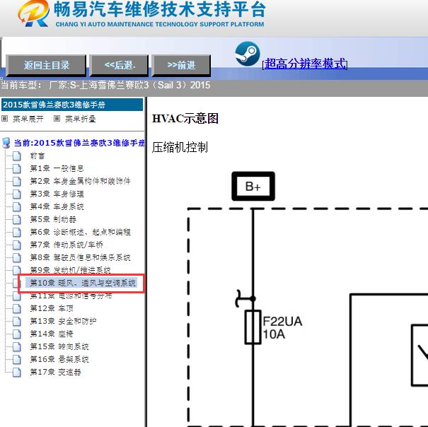 2015年雪佛兰赛欧3空调线路图
