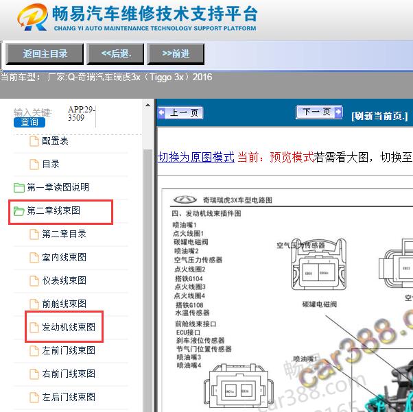 2016年奇瑞瑞虎瑞虎3X发动机针脚图