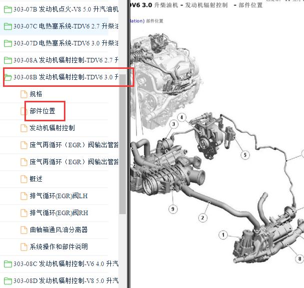 2010年路虎发现4发动机真空管路图