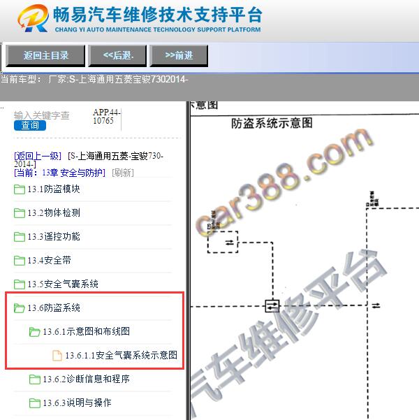 2014年宝骏730防盗系统电路图