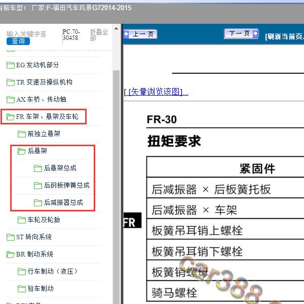 2014-2015年福田汽车-风景G7 后悬架维修资料