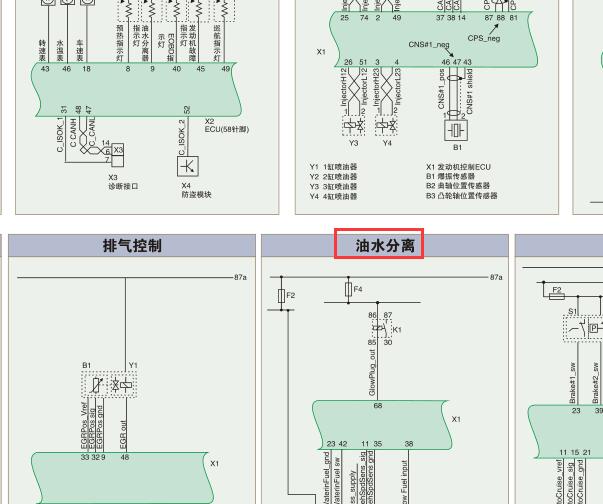 2007年江铃全顺油水分离器电路图