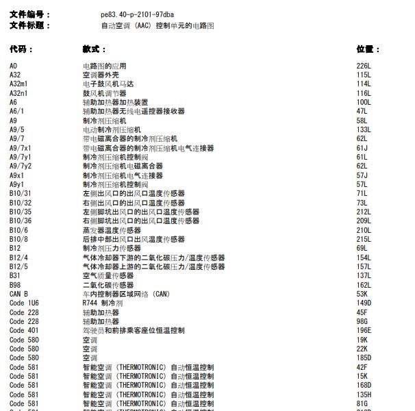 2018年奔驰E300L 空调电路图