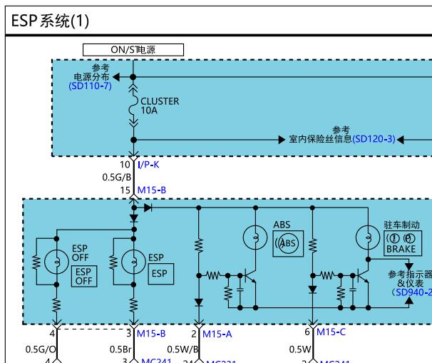 2007年现代胜达ABS电路图