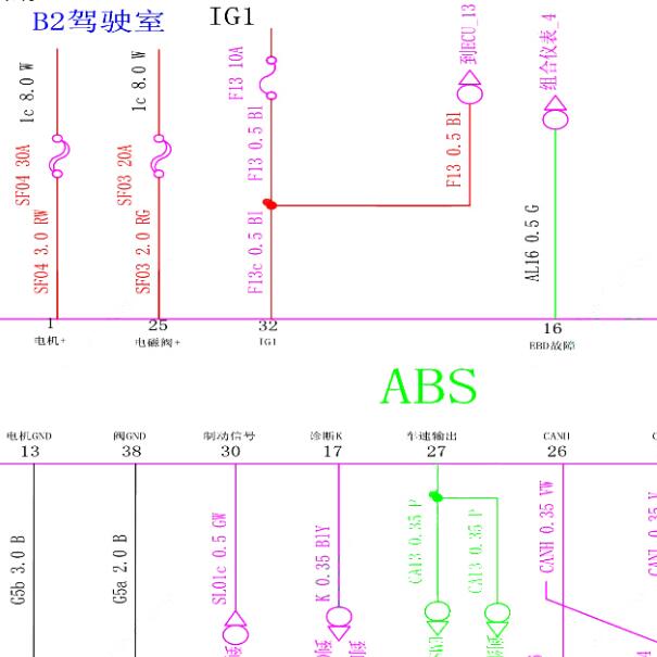2021年华晨金杯T32 ABS电路图