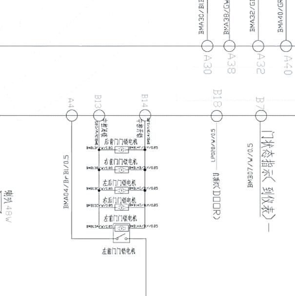 2014-2015年幻速S3 门锁电路图
