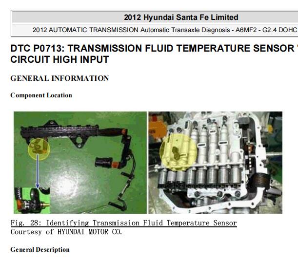 2012年现代胜达P0713故障码资料