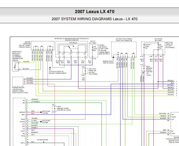 2007年雷克萨斯LX470空调维修手册和电路图