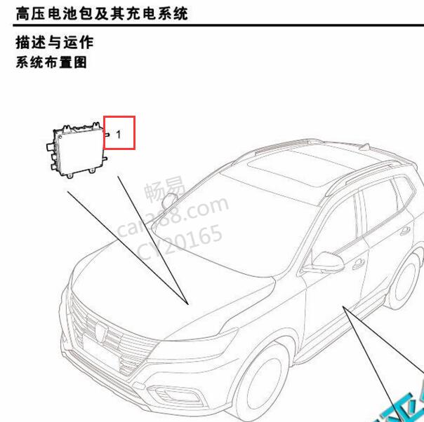 2017-2018年荣威erx5车载充电机位置图