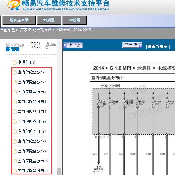 2014年现代名图保险丝电路图