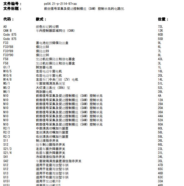 2009年奔驰R400 SAM电路图