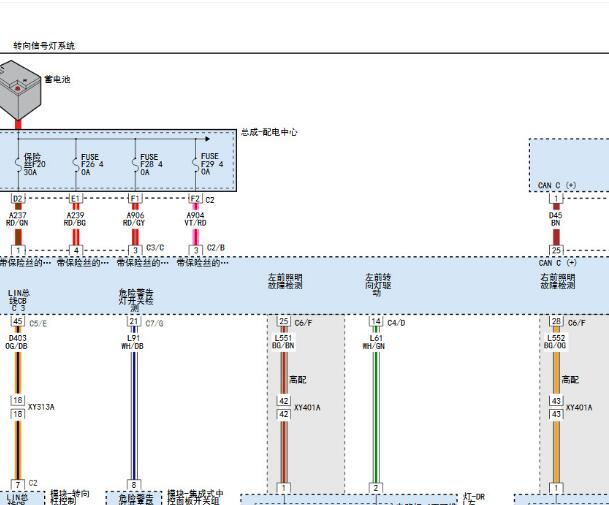 2021年吉普牧马人转向灯和前大灯电路图