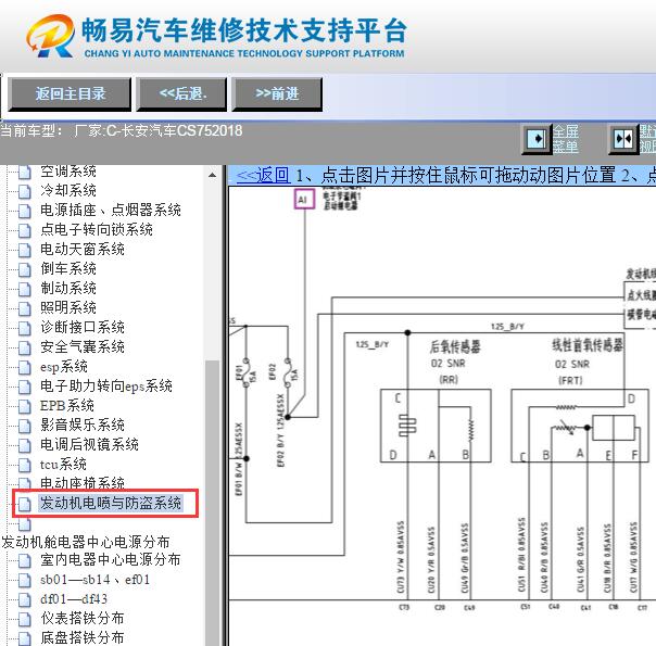 2018年长安CS75发动机电路图
