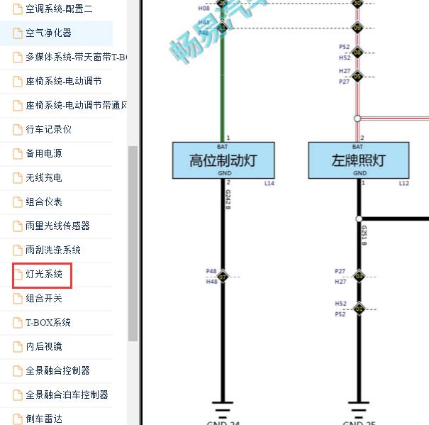 2019-2020年哈弗F7刹车灯电路图