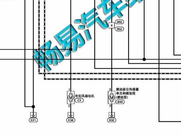 2015年日产启辰T70发动机冷却风扇电路图