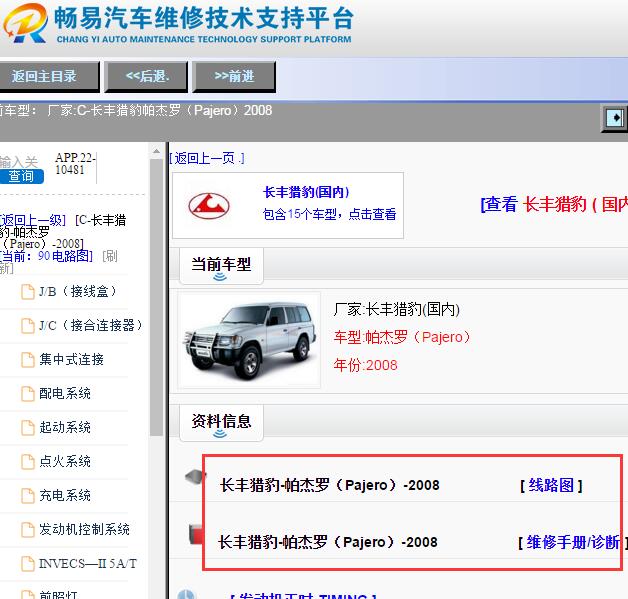 2008年长丰猎豹帕杰罗电路图