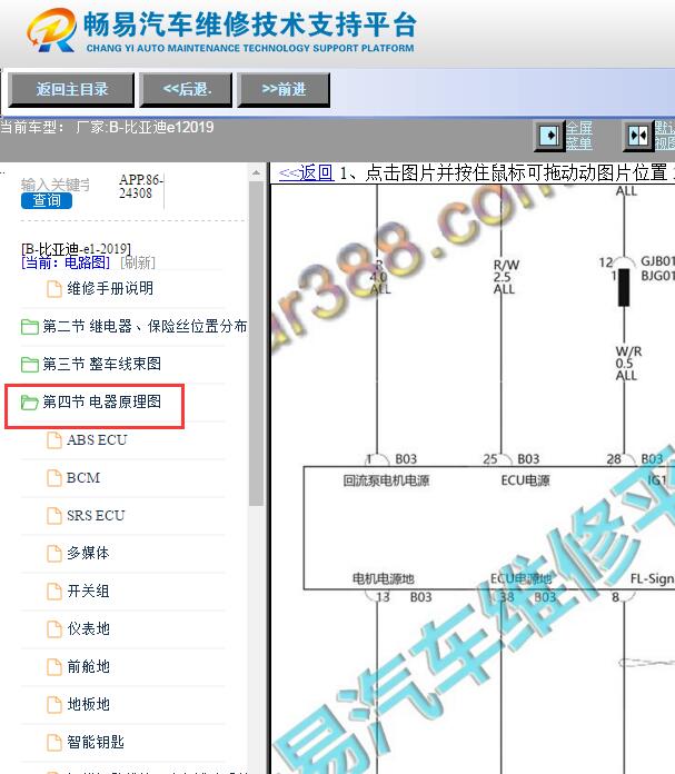 2019年比亚迪E1全车电路图