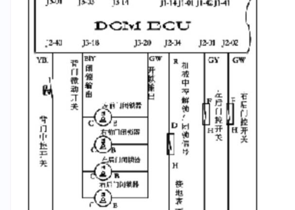 2018年东风风光580尾门和门锁电路图