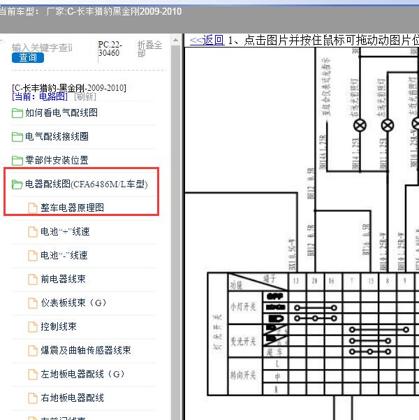 2009-2010年长丰猎豹-黑金刚 大灯电路图