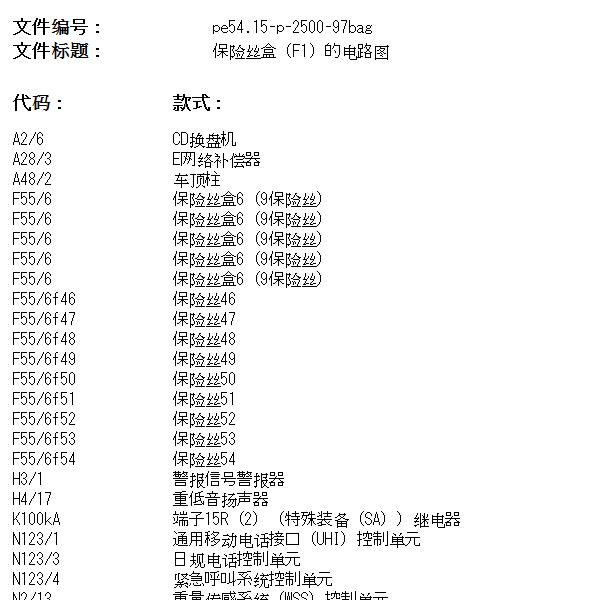 2011年奔驰B200保险电路图