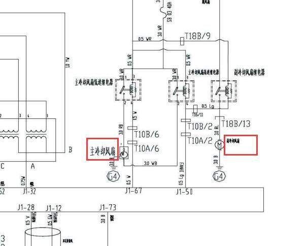 2014年黄海N1 4G69发动机冷却风扇电路图