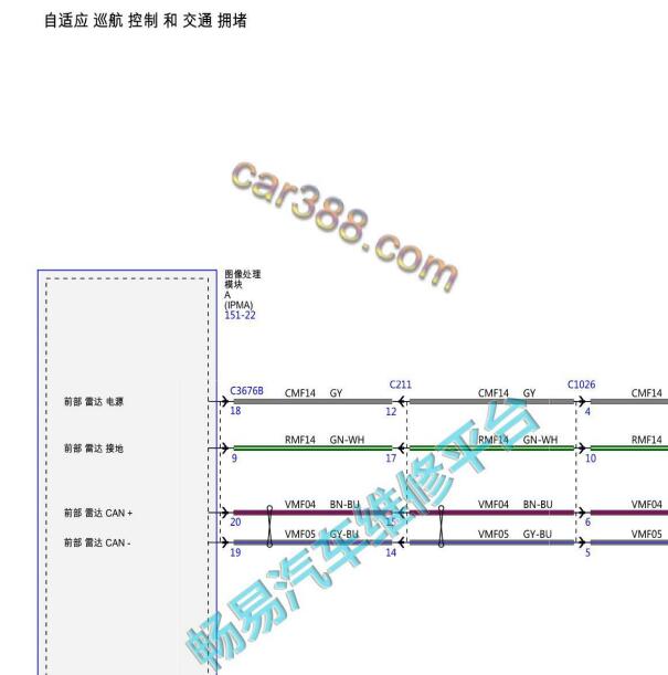 2022年福特蒙迪欧巡航雷达电路图