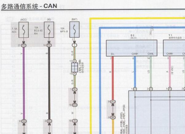 2005年丰田皇冠CAN网络通讯电路图