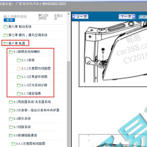2022-2023年东风汽车-小康K02 照明系统维修手册