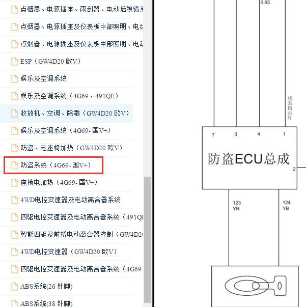 2012-2017年长城风骏5 防盗电路图
