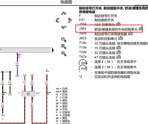 2015年奥迪Q7 J393舒适便捷控制单元电路图