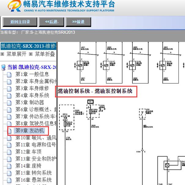 2013年凯迪拉克SRX燃油泵电路图