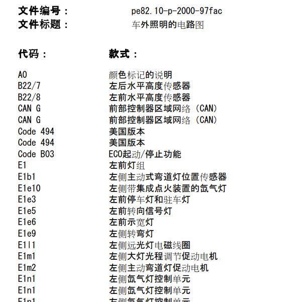 2014年奔驰GLK260 倒车灯电路图
