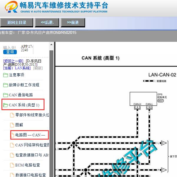 2015年启辰R50网络通讯电路图