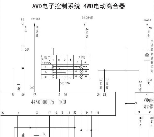 2010年哈弗H3四驱电路图